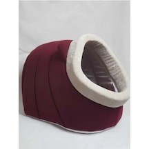 Bordo Polar Kulaklı Kedi Ve Küçük Irk Köpek Yatağı, Xl Açik Mavi