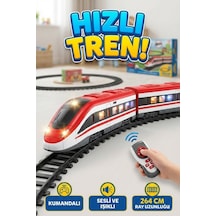 Uzaktan Kumandalı Mıknatıs Bağlantılı Hızlı Tren Seti - 49 Parça Sesli Ve Işıklı 264 Cm Raylı