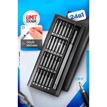 25 Parça Çelik Hassas Mekanik Mıknatıslı Bits Tornavida,saatçi Tornavidası, Yıldız, Düz, Torx Takım