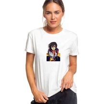 Anime One Baskılı Beyaz Kadın Tshirt