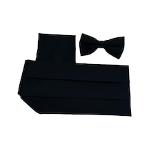 Brianze Siyah Kuşak Papyon Mendil Set