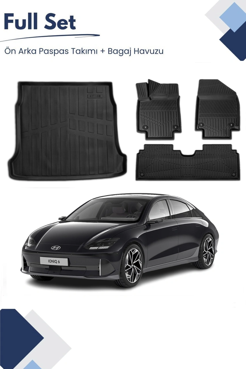 Hyundai Ioniq 6 2025 Model Tam Uyumlu Paspas+bagaj Havuzu Seti