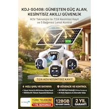 5 Kameralı Güneş Enerjili 18x Optik Zoom Solar Panelli Profesyonel Dış Mekân Güvenlik Kamerası 100tt