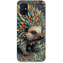Samsung Galaxy M31s Uyumlu Renkli Kirpi Desenli Silikon Kılıf