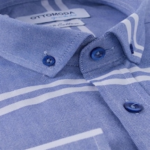 Oxford Mavi Çizgili Regular Fit Uzun Kollu Gömlek,Ot-C-20011 Oxford Mavi Çizgili Regular Fit Uzun Kollu Gömlek,Ot-C-20011