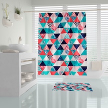 Renkli Banyo Duş Perdesi-1.Kalite Polyester Kumaş Banyo Perdesi Çok Renkli