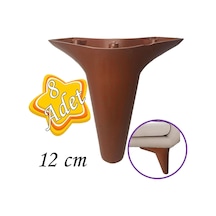 8 Adet Zelve 12 Cm Kahverengi Lüx Mobilya Kanepe Sehpa Ünite Koltuk Ayağı Baza Ayak