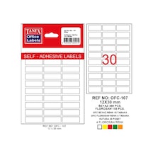Tanex Ofis Etiketi Poşetli 12x30 Mm Beyaz Ofc-107 Çok Renkli