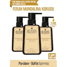 Doğal Zeytinyağlı Mandalina Sıvı Sabun Mandalinalı Zeytinyağı El Sabunu Nemlendirici 3 Adet 500 Ml