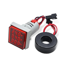 Ayt Powermaster Voltampermetre Ölçüm Aleti 50-500v 0-100a Ac Kare Kırmızı Ad22-22vas