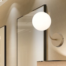 Lowel Tekli Eskitme Beyaz Camlı Modern Yatak Başı Salon Aplik Beyaz