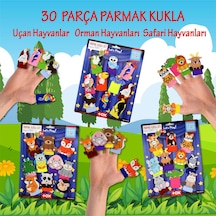 3 Set - 30 Parça Tox Orman. Safari ve Uçan Hayvanlar Parmak Kukla