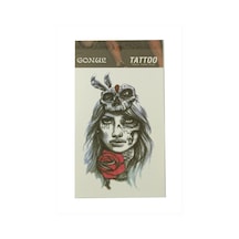 Gül Kuru Kafa Tattoo Dövme Sticker