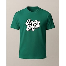 Dog Mom Baskılı T-shirt Yeşil