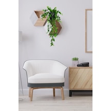 Yapay Çiçek Saksıda Sarkan Şimşir Okaliptus Yapay Sarmaşık 56cm Siyah Saksıda