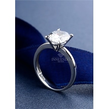 925 Ayar Gümüş 10x8 Mm 4 Karat Oval Tektaş Gümüş