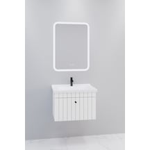Alice 65 Cm Banyo Dolabı Cmr Led Aynalı Beyaz - Boy Dolap Hariç Beyaz