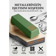Mey İthalat Yeşil Cila 50gr Çelik, Platin, Beyaz Altın, Titanyum Ve Krom Ayna Parlaklığı Parlaklık Macunu 723043