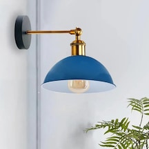 Riolight Retro1,vintage1rustik1 Açık Mavi Eskitme Duylu Masallı Tekli Duvar Aplik Şapka Çap:23cm Rio Light