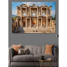 Ahşap Tablo Antik Efes Celsus Kütüphanesi Manzarası