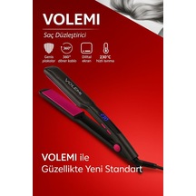 Volemı V-0106 Geniş Plakalı Saç Düzleştirici Hızlı Isınma, Dijital Led Ekran, Parlak Ve Pürüzsüz Saçlar