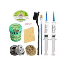 Relıfe Rl-402 Krem Lehim 183 C 40gr Havya Uç Temizleyici Seti Flux Lehim Toplama Cp-1515 Emme Teli Fırça Set04