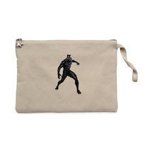 Black Panter Silhouette Krem Clutch Astarlı Cüzdan / El Çantası Krem