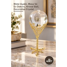 10 Adet Dekoratif Kristal Küre Metal Ayaklı, Masa Ve Ev Dekoru, Kristal Ball, Decorative Crystal 1
