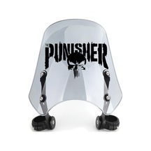 Punisher Ön Cam Sticker Motorsiklet Siyah Sticker