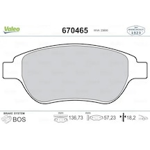 Peugeot Partner On Fren Balatasi 2.0 Hdi 2003-2008 Valeo 670465