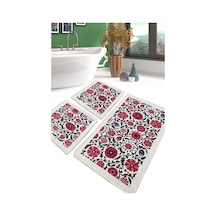 Sheffield Banyo Halısı Djt 3 Lü Set Banyo Halısı Paspas Yıkanabilir Kaymaz Çok Renkli