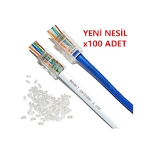 Yeni Nesil Jak Cat5/Cat6 Rj45 Konnektör 100 Lü Paket Cat6 Ez 4381