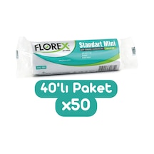 Florex Standart Mini Boy Çöp Torbası 44x45 Cm 40'lı Rulo Beyaz 50 Rulo (2000 Adet 1 Koli)