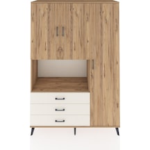Hyperion Dolap 7 Raflı 3 Çekmeceli 3 Kapaklı 132x44x195 Çam-ç... Çam