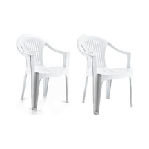 Bal-Kar Holiday Nova Hk-340 Bahar Sandalye Beyaz 2'Li Bahçe Sandalyesi Beyaz