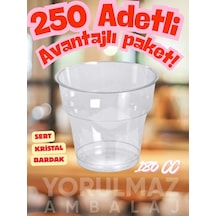 180 Cc Sert Kristal Plastik Bardak 250 Adet Şeffaf Mika Bardak Davet, Parti Ve Paket Servis İçin Diğer