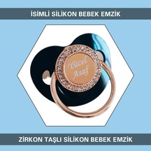 Sahi Aksesuar İsimli Zirkon Taşlı Silikon Bebek Emzik Kahverengi Sahi Aksesuar İsimli Zirkon Taşlı Silikon Bebek Emzik Kahverengi