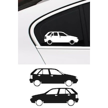 2 Adet Fiat Tipo Basık Oto Sticker - Kelebek Cam Sticker 25x9 Cm