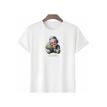 Yake Store Anneler Gününe Özel Tasarım Canım Annem Baskılı T-shirt - Beyaz - Beyaz