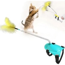 Ayağa Takılan Kedi Oyun Oltası Tüylü Kedi Egzersiz Oyuncağı Elleri Serbest Bırakan Ayaklı Oyun Olta Çubuğu
