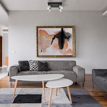 Rıolight Modern Siyah Gövde Krom Hareketli Başlık 4xgu10 Led Kare Spot Avize Ampül Dahildir Krom - Siyah