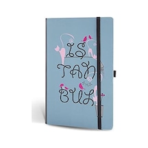 İstanbul Mini Defter Çizgili Lastikli Tipogarfi 103 Ivory