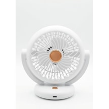 Hs-365 Masaüstü Vantilatör Şarjlı Mini Fan, 3 Kademeli Hava Sirkülasyonlu Usb Masa Vantilatörü, 360 Derece Dönebilen Sessiz Taşınabilir Vantilatör, Ev, Ofis Ve Dış Mekan Uyumlu Şarj Edilebilir Beyaz
