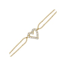 Altınsepeti Altın Minik Taşlı Kalpli Bileklik As212bl