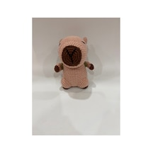 El Yapımı Amigurumi Kaplumbağa Figürü - Örgü Oyuncak, Sevgiliye Hediye, Dekoratif Süs Açık Kahverengi