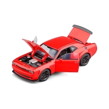 Dodge Challenger 1:24 Ölçek Diecast Metal Model Araba Sesli Ve Işıklı Kapı Kapılar Açılır