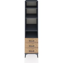 Kronos Dolap 4 Raflı 3 Çekmeceli 44x59x182 Antrasit-çam Antrasit