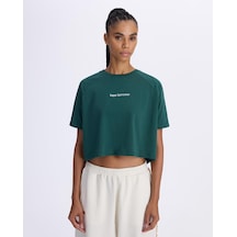 Kappa Authentic Angelou Kadın Petrol Yeşili Comfort Tişört