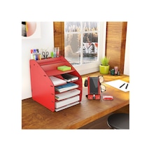 Design Otto Fx Large Modest 6 Renk A4 Evrak Rafı Masaüstü Organizer Kırmızı - 74202719 Kırmızı