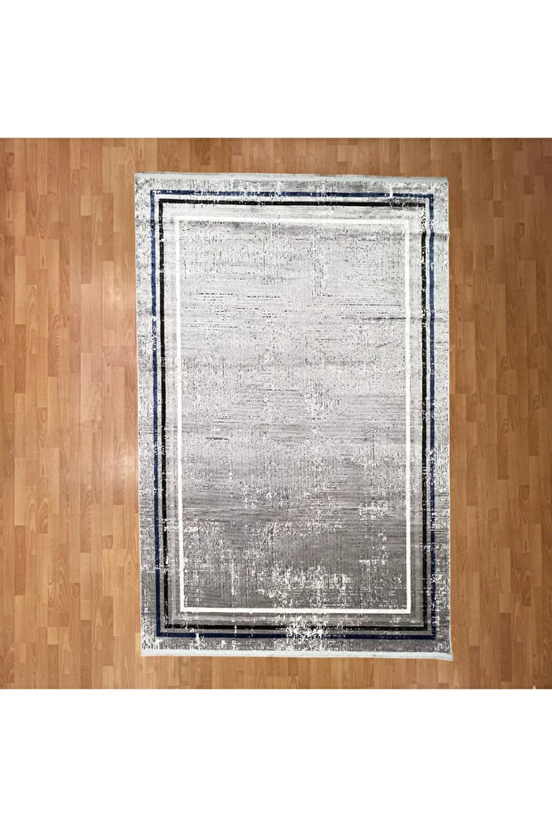 Mevlana Bazaar Amara 200 X 300 Bambu Yün Halı Bej - Lacivert